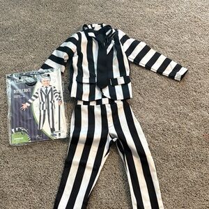 Toddler Beetlejuice Black and White Striped Kids Costume